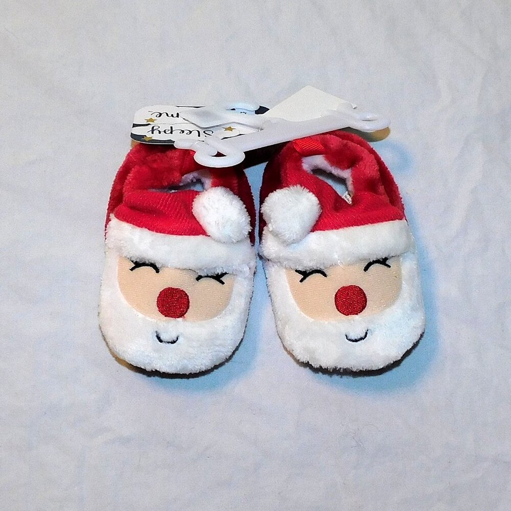 Baby Toddler Santa Claus Slippers Christmas 12-18 & 18-24 Months Unisex NEW